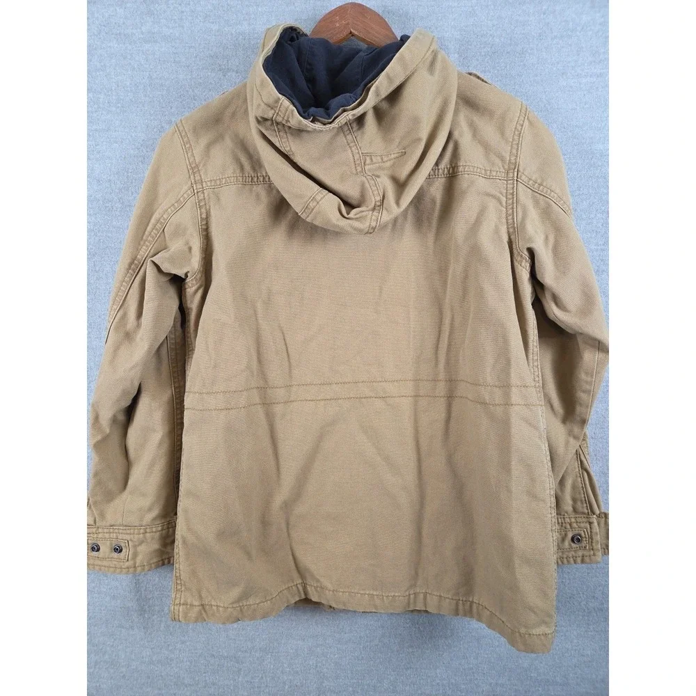 Gap Kids Boys M 8 Field Jacket Lined Hooded Beige Barn‎ Chore Utility Gorpcore